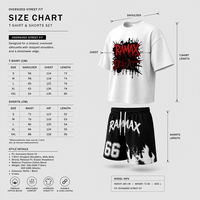 Ensemble streetwear en coton lourd RAMAX, t-shirt graphique et short, style Y2K grunge, pour hommes, vente en gros personnalisée, fournisseur vérifié