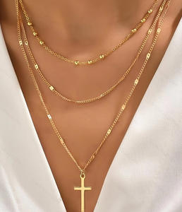 Çift Katmanlı Su Damlası Şeklinde Kristal Kalp Kesimli Kolye Ucu Zincirli Trendy Sade Uzun Çubuk Kolye Toptan Satış - Product Image 4