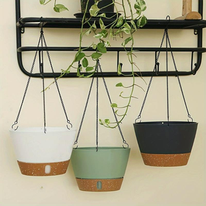 <span class=keywords><strong>Fioriere</strong></span> <span class=keywords><strong>Sospese</strong></span> dal Design Moderno e Minimalista con Livello d'Acqua Visibile e Foro di Drenaggio, Autoirriganti per Uso Interno/Esterno - Product Image 3