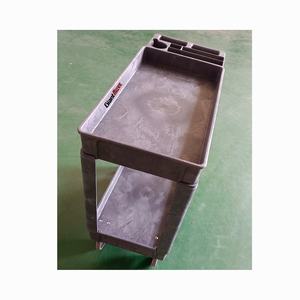 विशाल-चाल <span class=keywords><strong>2</strong></span> डेक प्लास्टिक मंच ट्राली, दो परत हाथ ट्रक 250kg औद्योगिक उपयोगिता उपकरण गाड़ी - Product Image 5