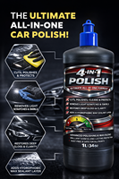 GRAPHONEX Composé de polissage et de cirage 4-en-1 avec oxyde d'aluminium 1000ml pour peinture automobile (pour voitures neuves et anciennes)