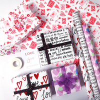 Kertas Kado Kemasan Mewah Gulungan Kertas Kraft Bunga Hari Valentine 80g Grosir Kustom Sekali Pakai 43*300cm
