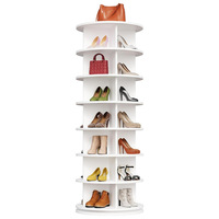 Meuble à chaussures rotatif multi-niveaux de style nordique – Présentoir à sacs pour centres commerciaux et usage domestique – Organisateur de chaussures à 360 degrés