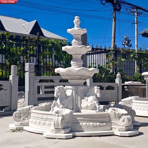 Fontaine YOUFINE en marbre <span class=keywords><strong>blanc</strong></span>, Pégase ailé à plusieurs niveaux, pour entrée d'hôtel et allée de villa - Product Image 3