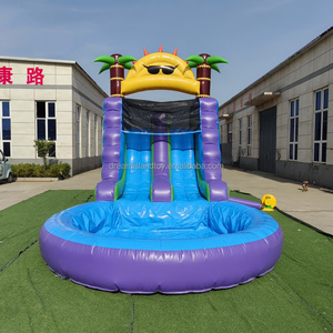 Màu xanh mặt trời phong cách mùa hè Inflatable trượt nước nhảy lâu đài bouncy cho thuê - Product Image 4