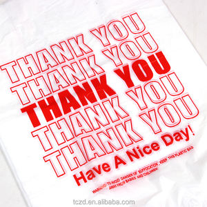 Изготовленные на заказ прочные футболки, пластиковые пакеты для покупок, почтовые пакеты для одежды, спасибо, использование в супермаркете - Product Image 4