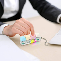 MC Wholesale Stress Relief LED Light Mechanical Keycap Keychain Keyboard Keyring Fidget Clicker Decompression Toys