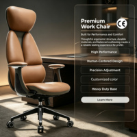 Chaise de bureau ergonomique bicolore tendance, chaise de direction pivotante à dossier haut, chaise d'ordinateur roulante réglable en hauteur pour le bureau