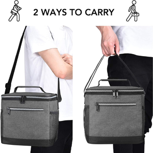 Wholesale Insulated Picnic Cooler Bag Oxford Double High Quality Zipper Closure Leak-Proof Men Women Kid School Cooler Lunch Bag - Product Image 3