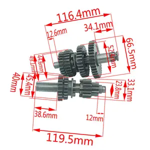 Motorcycle Transmission Gear Box motorcycle main counter shaft 50cc Fit For 50cc-110cc 3+1 Reverse Gears Engines