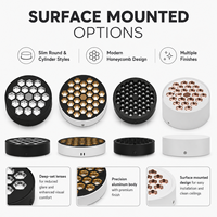 Plafonnier LED rond anti-éblouissement en nid d'abeille 5W/25W, encastré ou à montage en surface, spot commercial intérieur