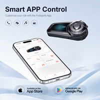 Intercom pour casque de moto FODSPORTS FX-S Bluetooth 5.4 1000M 2 utilisateurs HIFI Bass avec suppression du bruit