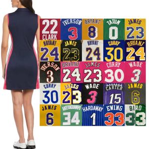 2026 Sommer Quick Dry Mesh Sexy Benutzer definierte IVERSON CURRY BRYANT BIRD WADE Stickerei Basketball Wear Shirt Trikots Kleid für Frauen - Product Image 1