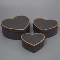 Coffret Cadeau en Forme de Cœur avec Bordure Dorée, Boîte d'Emballage Rigide en Papier pour Fleurs, Bonbons, Cadeaux pour la Saint-Valentin, Mariage, Fête