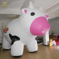 Accessoires de décoration pour activités de plein air, vache gonflable, animal gonflable, avec pompe à air pour fermeture hermétique