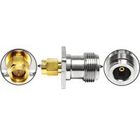 Connecteurs adaptateurs de montage sur panneau/châssis 17,5*17,5 mm à 4 trous, prise femelle N de 50 ohms vers fiche mâle SMA, fournis par l'usine