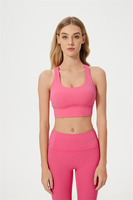 2025 femmes Sexy dos recadrée Yoga haut respirant entraînement gymnastique soutien-gorge avec coussinets Style Simple pour la course et l'entraînement
