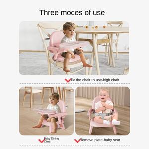 เก้าอี้ทานข้าวเด็กอเนกประสงค์พับได้ พลาสติกเป็นมิตรกับสิ่งแวดล้อม พร้อมปลอกหุ้มเบาะถอดออกได้ ปรับความสูงได้ รับน้ำหนักได้ 250 ปอนด์ - Product Image 3