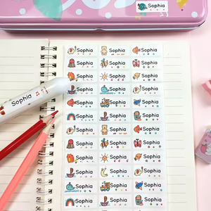 Hot Bán Tự Dính Dễ Thương Phim Hoạt Hình Tên Thẻ Sáng Tạo Không Thấm Nước Có thể Ghi Tên Nhãn Dán Rõ Ràng Phim Hoạt Hình Tên Nhãn Dán Cuộn - Product Image 6