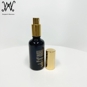 Botella de espray para el cabello <span class=keywords><strong>natural</strong></span> redondo Boston de color oscuro de 250ml con rociador de gatillo dorado galvanizado - Product Image 5