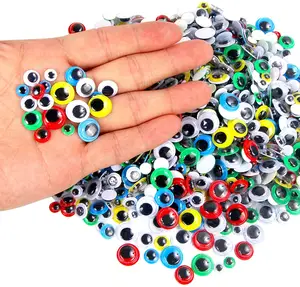 Wholesale Self Adhesive Googly Wiggle Eyes for DIY, Multi Colors and Sizes Round Wobbly Black Moving Eyes Craft Sticker Eyes