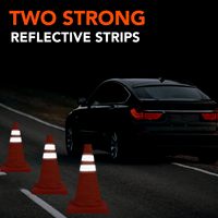 Lot de 4 cônes de signalisation rétractables en tissu Oxford PP de 35 pouces avec 2 bandes réfléchissantes pour la sécurité dans les zones de construction, livrés dans un sac de transport