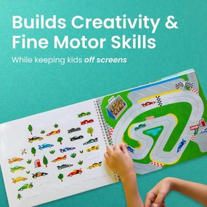 Libro de Pegatinas Personalizado para Niños de 2 <span class=keywords><strong>a</strong></span> 4 <span class=keywords><strong>A</strong></span>ños, Más de 500 Pegatinas de Autos, Camiones, Aviones, Trenes, 12 Páginas para Colorear, 12 Escenas Divertidas para Viajes de Niños Pequeños - Product Image 4