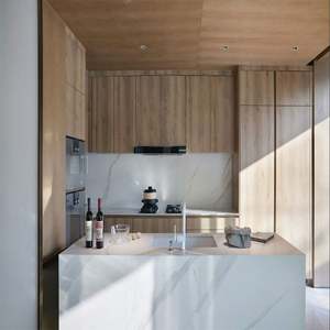 Armoires de cuisine modulaires en bois massif laqué brillant, design rétro européen, vente chaude, design d'intérieur - Product Image 4