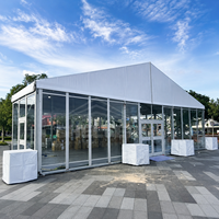 Carpa para Eventos con Paredes de Vidrio, Estructura de Aluminio de Gran Envergadura con Techo de PVC para Exposiciones, Salas de Exhibición, Hostelería y Eventos Comerciales