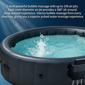 Jacuzzi Inflable para 4-6 Personas con 140 Chorros de Aire para Masaje, Spa Portátil para Exteriores, Hidromasaje Inflable con Luces LED - Product Image 3