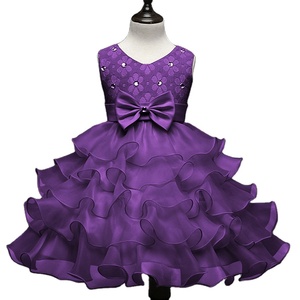 Vêtements pour bébés filles en gros, robes de demoiselle d'honneur en mousseline de soie avec motifs et strass, pour fêtes et occasions spéciales - Product Image 1