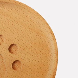 Round <b>Cute</b> <b>Bear</b> Paw Pattern Beech Wood Drink Coasters for Cup Coffee Tea Beer - Product Image 3