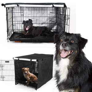 Couverture de <span class=keywords><strong>Cage</strong></span> à Double porte pour chien, imperméable, Durable et léger, couverture de chenil pour animaux de compagnie, couverture de <span class=keywords><strong>Cage</strong></span> de Protection pour chiens, noir - Product Image 5