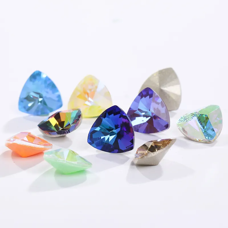 Xichuan-caleidoscopio triangular de cristal k9, piedras de cristal, joyería artesanal, charms, strass, diamantes de imitación