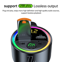 L'appareil d'écoute MP3 pour voiture T33 combine un émetteur FM Bluetooth 5.4 avec une charge USB-C PD 77W, des appels mains libres et un éclairage RVB.
