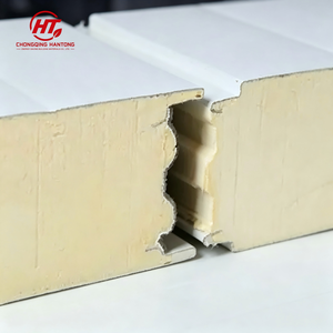 Panneau en acier coloré avec isolation thermique efficace en <span class=keywords><strong>mousse</strong></span> PU, isolation industrielle en <span class=keywords><strong>polyuréthane</strong></span> PU, panneau sandwich en acier coloré - Product Image 4