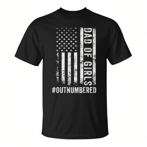 Camiseta para el Día del Padre con diseño de bandera estadounidense negra, para papás de niñas, con diseño de bandera estadounidense - Product Image 2