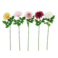 Bunga Dahlia Buatan Real Touch Panjang 75cm untuk Dekorasi Dalam Ruangan Batang Bunga Dahlia