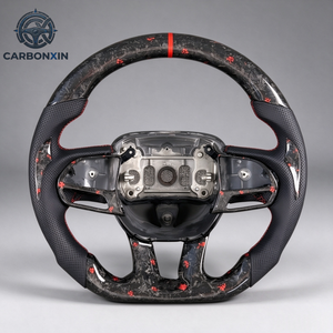 Volant sport en cuir chauffant de couleur rouge personnalisé avec fibre de carbone et LED pour Dodge Charger GT Challenger SRT Durango 2023 2019 - Product Image 3