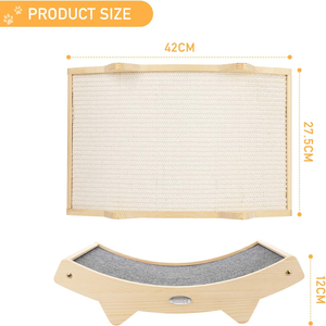 Rascador de Sisal de Doble Cara para Gatos de Interior, Sisal Resistente |   Sisal natural y tela para alfombras, estructura de madera maciza y duradera - Product Image 6