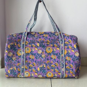 Large Casual Weekender Quilted Block Print Cosmetic <b>Bag</b> <b>Jumbo</b> Cotton Toiletry Wash <b>Bag</b> Makeup Kit & Travel Accessory for Women - Product Image 1