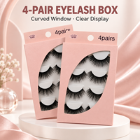 Boîte d'emballage en papier pour cils artificiels avec fenêtre, personnalisable en gros, pour marque de maquillage