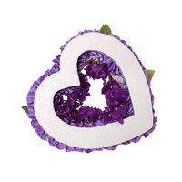 Couronne de fleurs artificielles en soie rouge et blanche, décoration funéraire commémorative de 30 cm