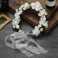 2024 beau bandeau de nouvel an de couronne de fleur de rose lumineuse pour des événements de fête et de mariage
