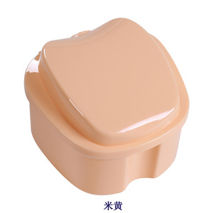 DeCare Apple Shaped <b>Denture</b> Case Plastic Storage <b>Box</b> With Lid For Full <b>Dentures</b> Care - Product Image 3