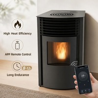 Fangran 80B OEM ODM WiFi Dokunmatik Ekranlı Ayaklı Modern Odun Peleti Sobası Dumansız Şömine (Depo/Fabrika için)