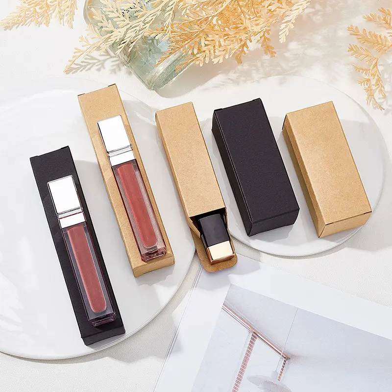 Aanpassen Papier Cosmetische Box Lipstick Doos Kleine Dozen Voor Packiging Make Kraft Karton Oogschaduw Lipstick Buizen Met Logo