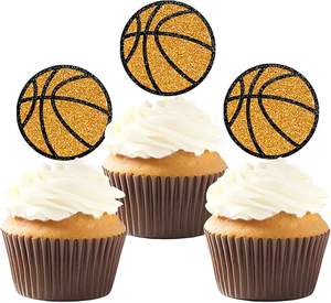 Décorations de cupcakes sur le thème du basketball pour garçons, idéales pour les baby showers et les anniversaires sportifs - Product Image 6