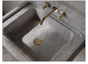 Tostone Évier en <span class=keywords><strong>pierre</strong></span> du Brésil en quartzite brun clair populaire Installation facile Bassin en marbre pour salle de bain intérieure Économies de main-d 'œuvre - Product Image 6