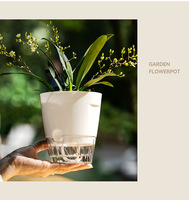 Pot de fleurs auto-arrosant en plastique à double couche de 15 cm, pot de fleurs hydroponique spécial pour l'intérieur